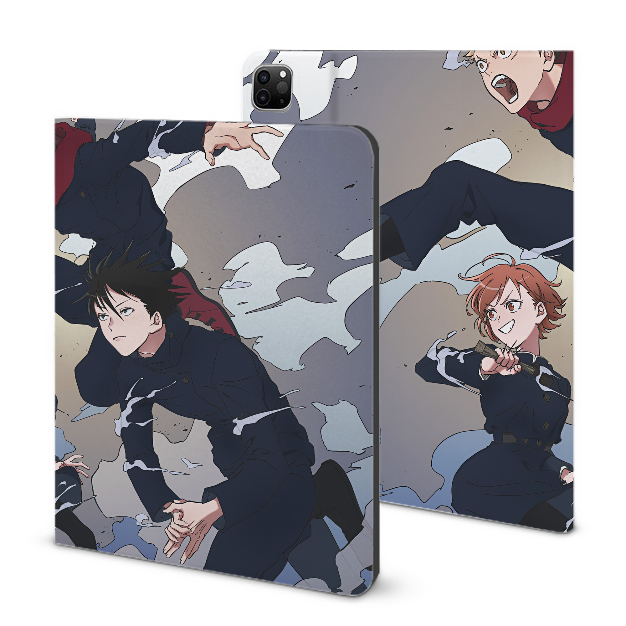（画像用） 呪術廻戦 Jujutsu Kaisen IPad ケース ブック型 PUレザー TPU 耐衝撃 軽量 薄型 ペン収納なし 全面保護 IPad 各モデル対応
